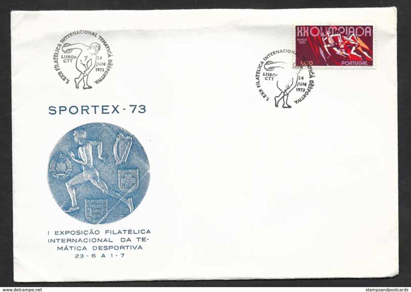 Portugal Cachet Commémoratif  Expo Philatelique Sports 1973 Event Postmark Stamp Expo - Flammes & Oblitérations