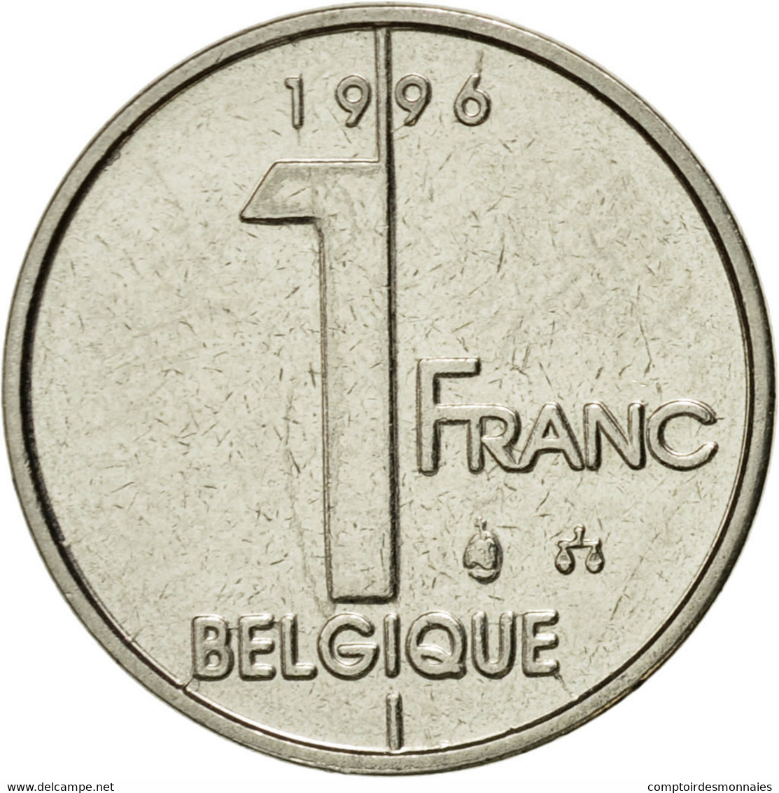 Monnaie, Belgique, Albert II, Franc, 1996, Bruxelles, SUP, Nickel Plated Iron - 1 Franc