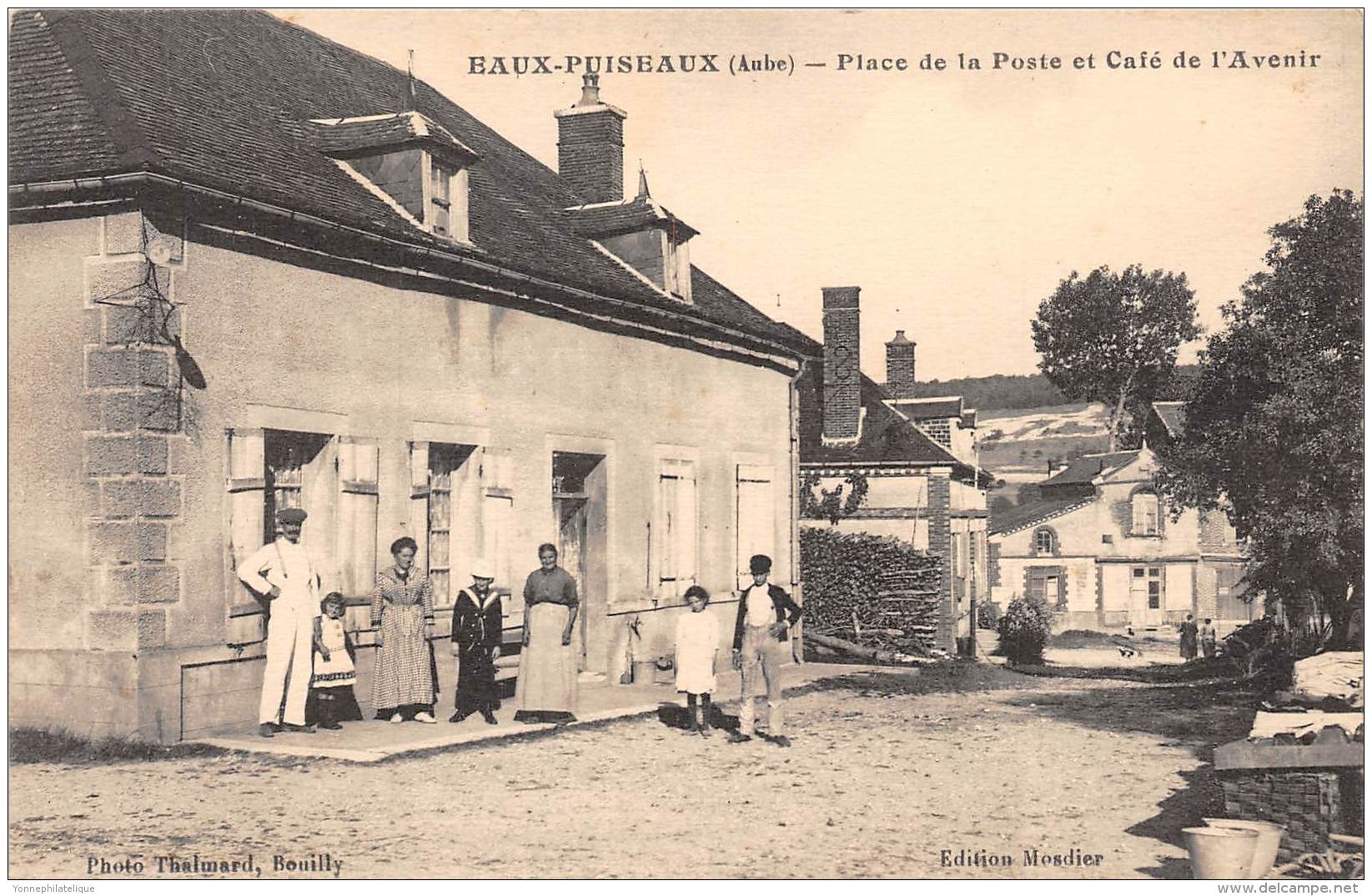 10 - AUBE / Eaux Puiseaux - 101338 - Place De La Poste Et Café De L'avenir - Sonstige & Ohne Zuordnung