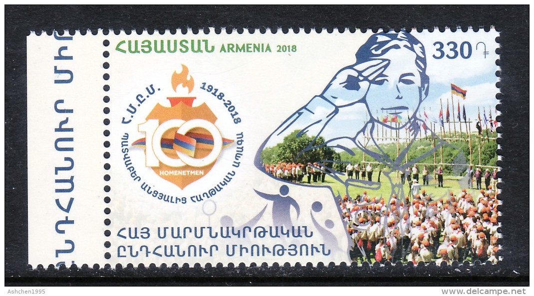 Armenien / Armenie / Armenia 2018, 100th Anniv. Of Homenetmen. Scouting, Football Basketball Tennis, Sport - MNH - Nuevos