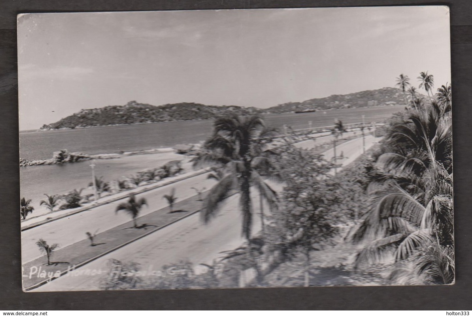 View Of Playa Hornos, Acapulco, Mexico - Real Photo - Unused 1950s - Mexique