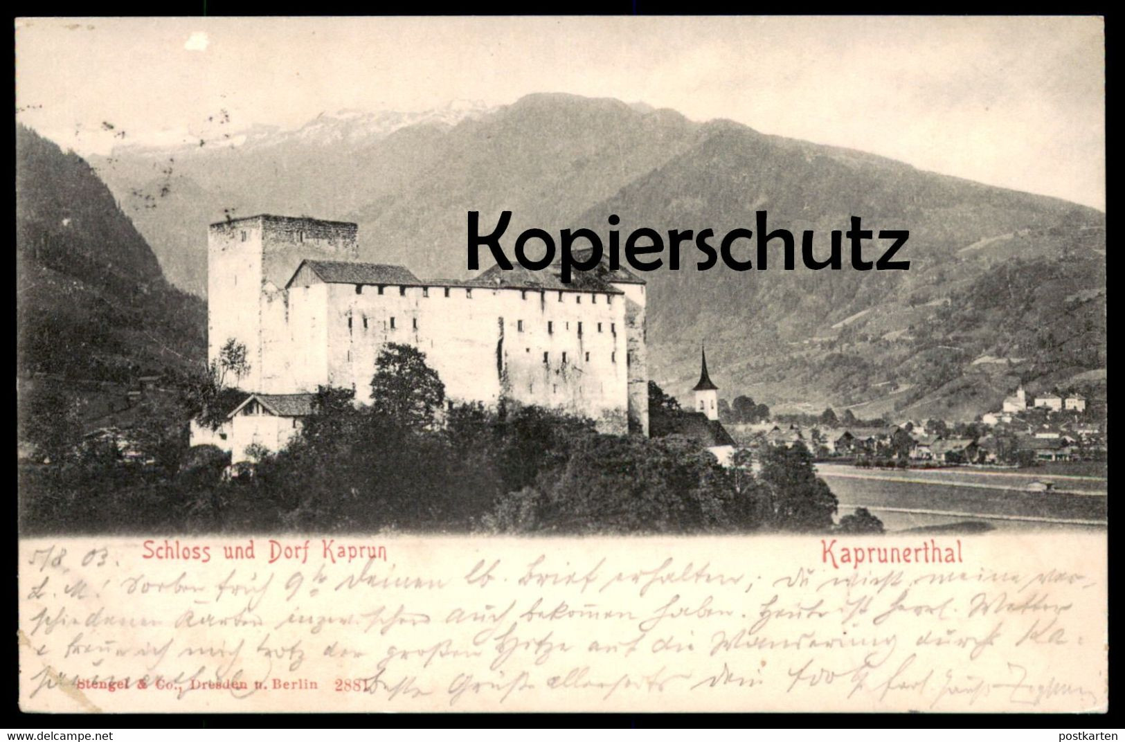 ALTE POSTKARTE SCHLOSS UND DORF KAPRUN KAPRUNERTHAL Kaprunertal Kapruner Tal 1903 Chateau Castle Österreich Austria Cpa - Kaprun