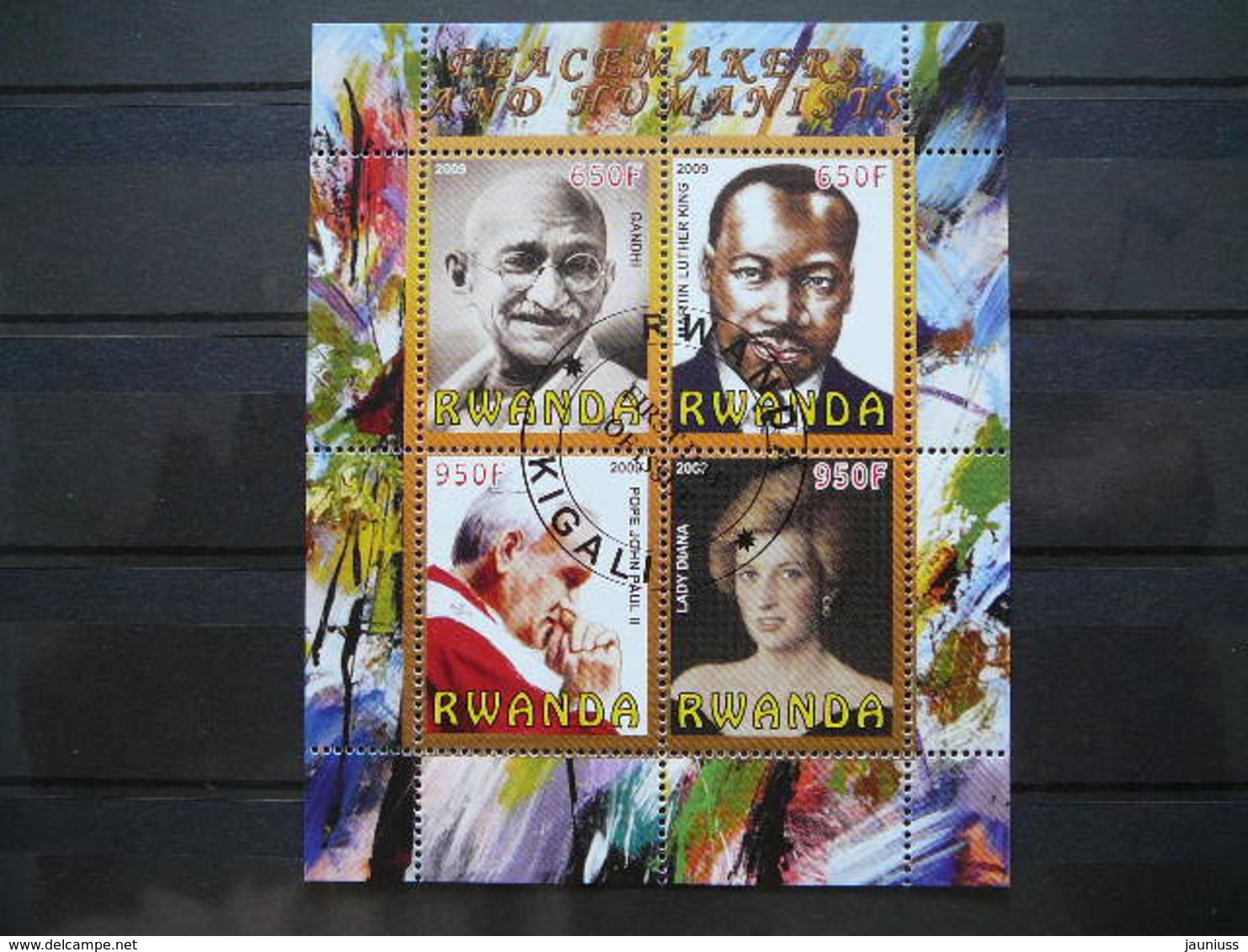 Martin Luther King, Pope J.Paul II. M.Gandhi. Lady Diana # 2009 S/s Used #B(1381)  Famous People - Martin Luther King