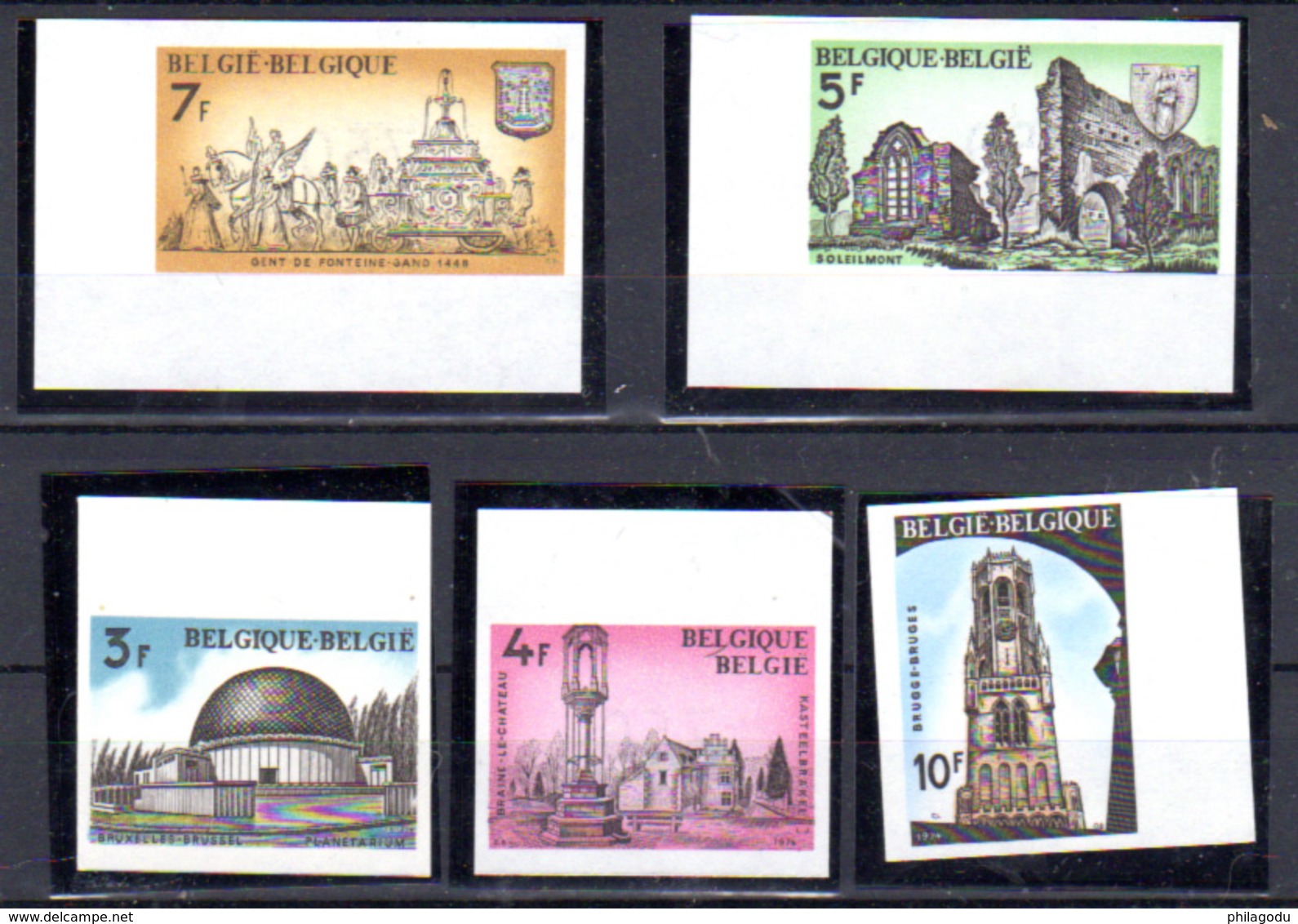 1974  Belgique,série Historique II, Planétarium, Brugge, 1718 / 1722** N D (tirage 1000 Ex), - Autres & Non Classés