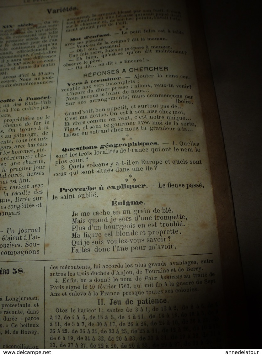 1890 Le Petit Français illustré:A bord de LA BRETAGNE (dessins de G. Bourgain); Le cheval; La marchande de sardines; etc