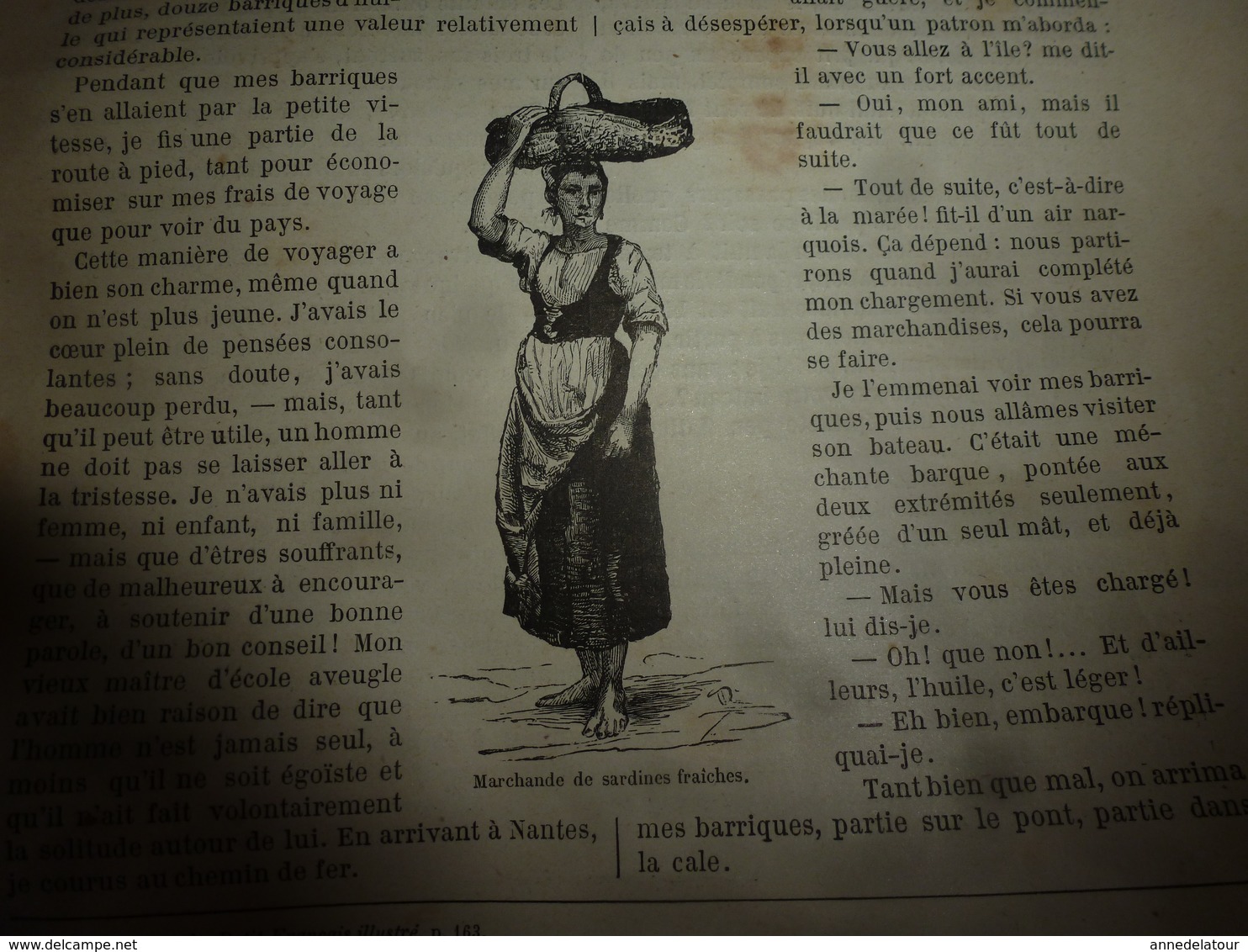 1890 Le Petit Français illustré:A bord de LA BRETAGNE (dessins de G. Bourgain); Le cheval; La marchande de sardines; etc