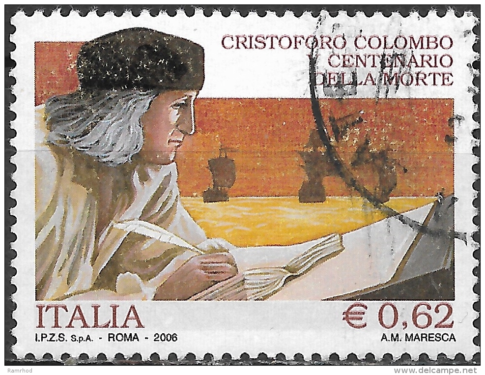 ITALY 2006 500th Death Anniv Of Christopher Columbus - 62c Christopher Columbus FU - 2001-10: Used