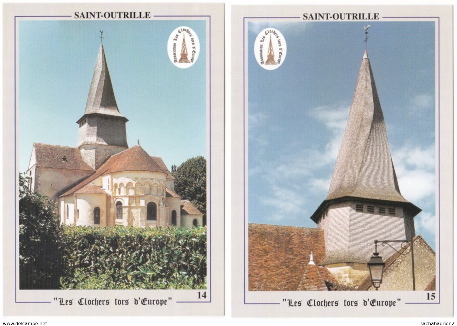 18. Gf. SAINT-OUTRILLE. Clocher Tors. 2 Cartes - Autres & Non Classés