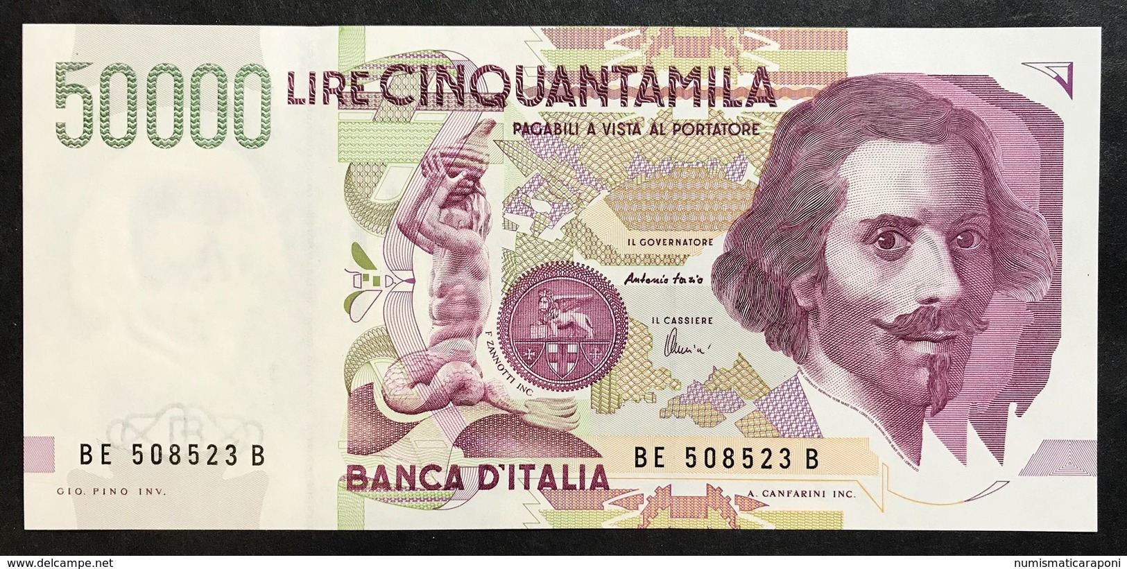 50000 Lire BERNINI II° TIPO SERIE E 1999 2 Es. Consecutivi Q.fds/fds  LOTTO.2102 - 50.000 Lire