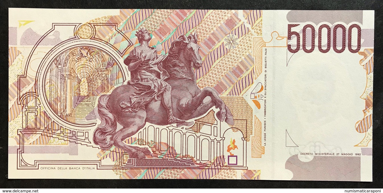 50000 Lire BERNINI II° TIPO SERIE E 1999 2 Es. Consecutivi Q.fds/fds  LOTTO.2102 - 50000 Lire