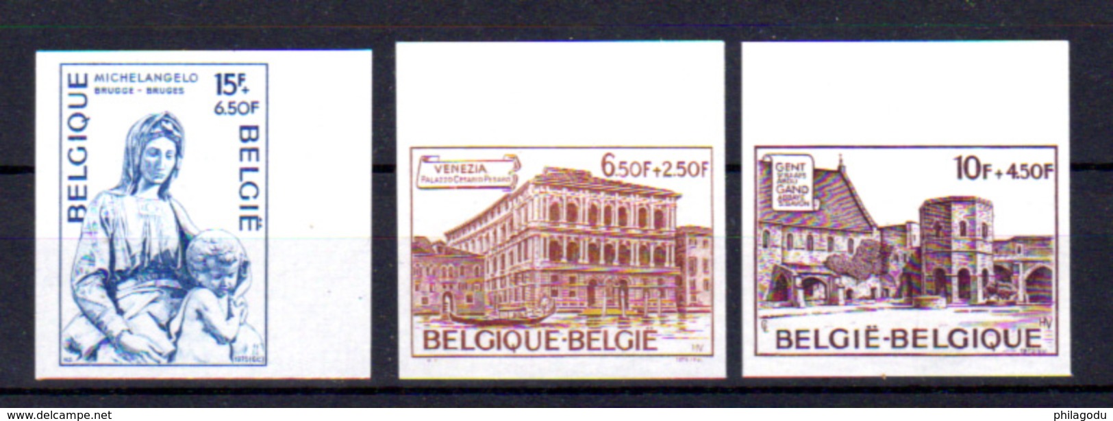 1975  Belgique, Culturelle, Michel Ange, Venezia, 1759 / 1761** N D (tirage 1000 Ex), - Autres & Non Classés