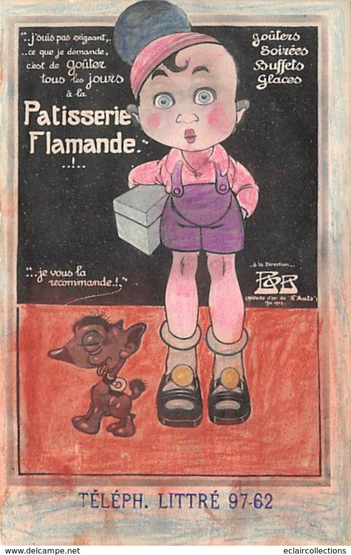 Thème Publicité  Alimentaire Ou Vues:   Patisserie Flamande    Image Colorisée Grossièrement    (voir Scan) - Altri & Non Classificati