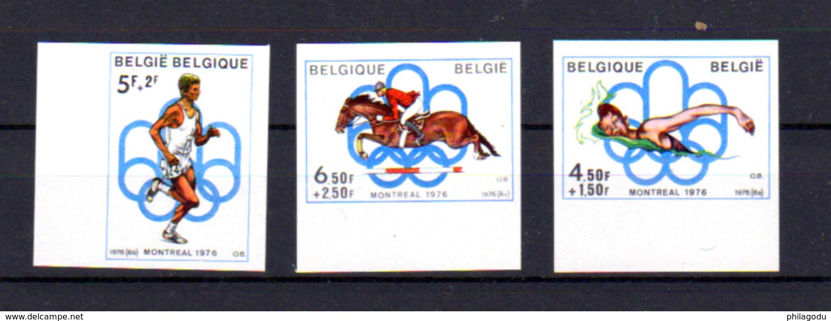 1976  Belgique, Jeux Olympiques De Montréal, 1800 / 1802** N D (tirage 1000 Ex), - Other & Unclassified