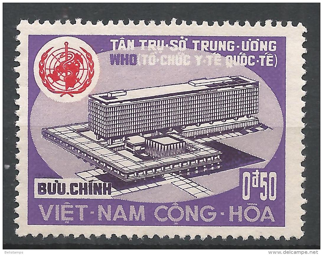 Viet Nam 1966. Scott #291 (M) WHO Building, Geneva And Emblem * - Viêt-Nam