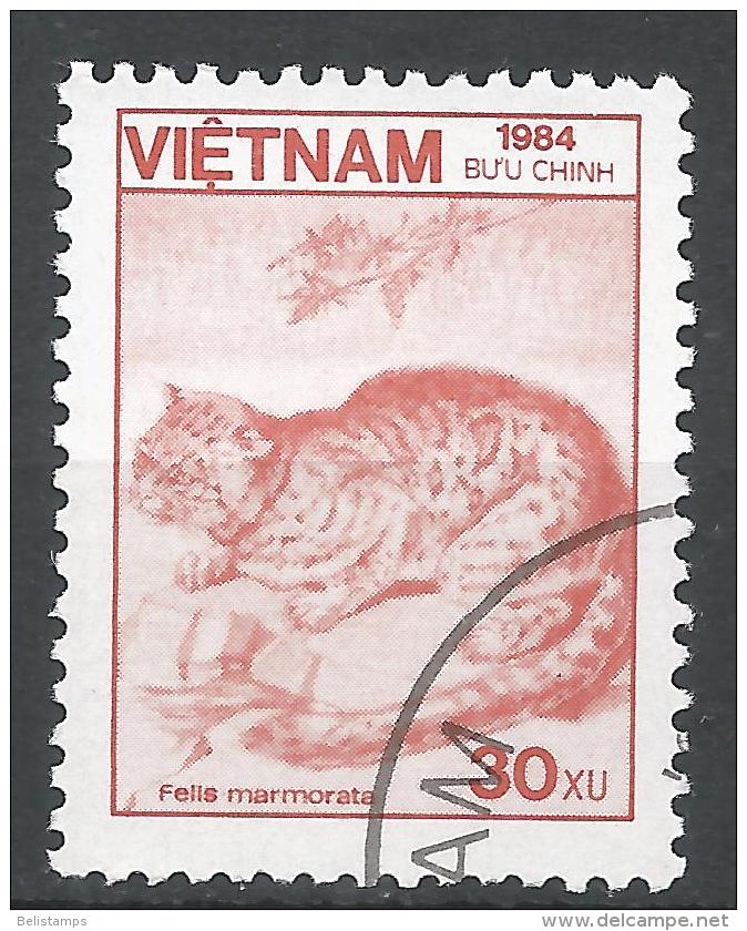 Viet Nam Democratic Republic 1984. Scott #1465 (U) Fauna, Felis Marmorata, Marbled Cat * - Viêt-Nam