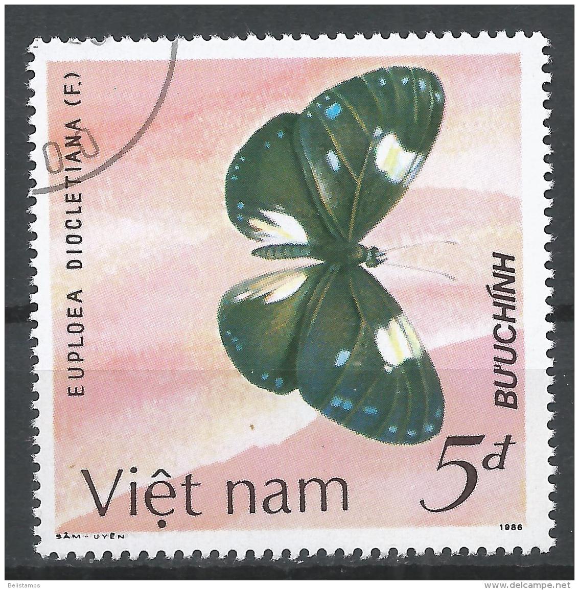 Viet Nam Democratic Republic 1987. Scott #1698 (U) Euploea Diocletiana, Butterfly - Viêt-Nam