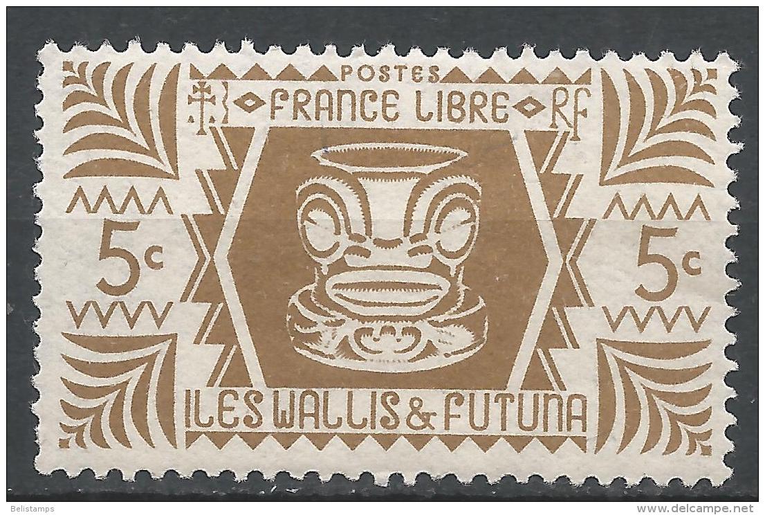 Wallis & Futuna Islands 1944. Scott #127 (M) Ivi Poo, Bone Carving In Tiki Design - Ongebruikt