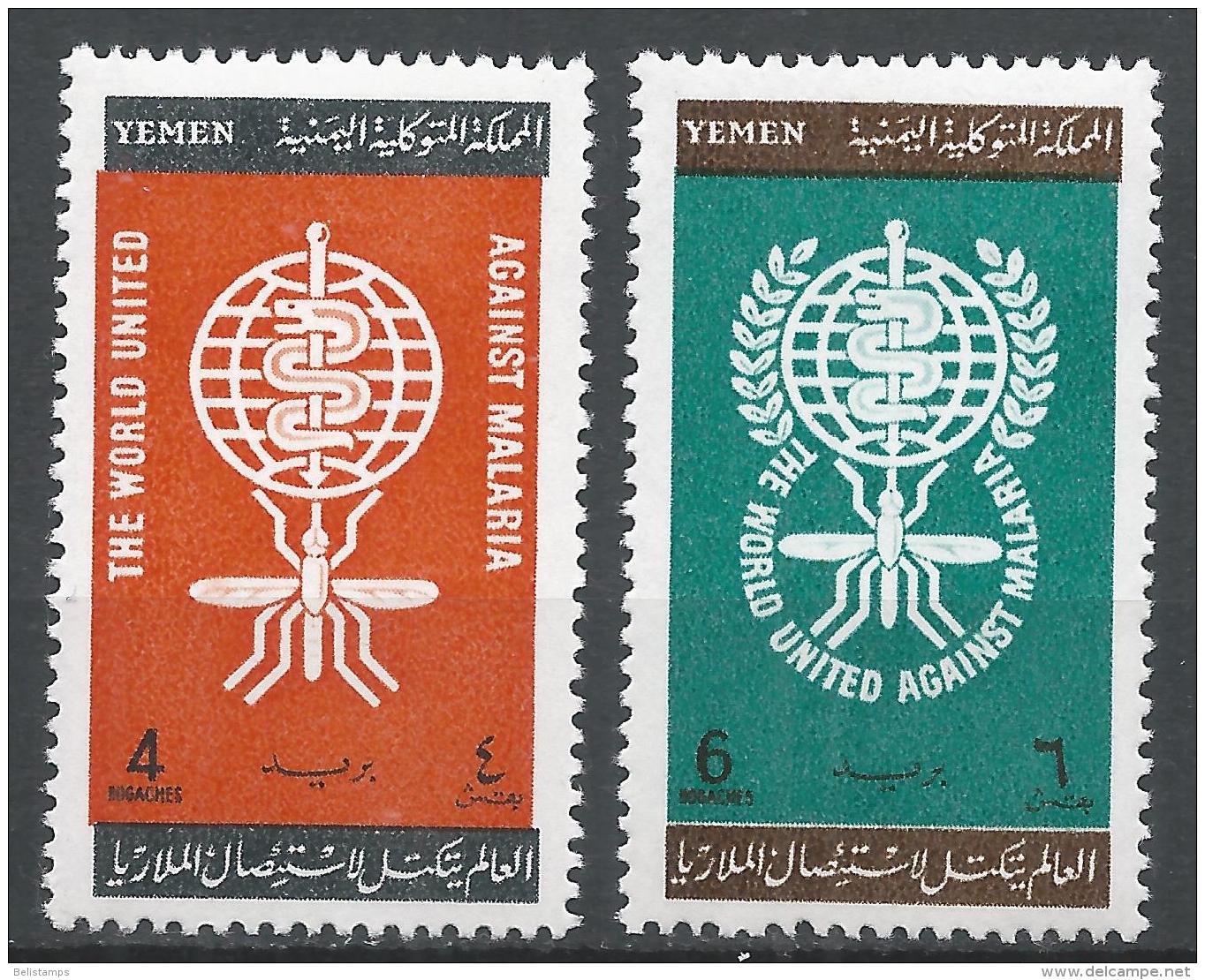 Yemen 1962. Scott #135-6 (MNH) Malaria Eradication Emblem *Complete Issue* - Yémen