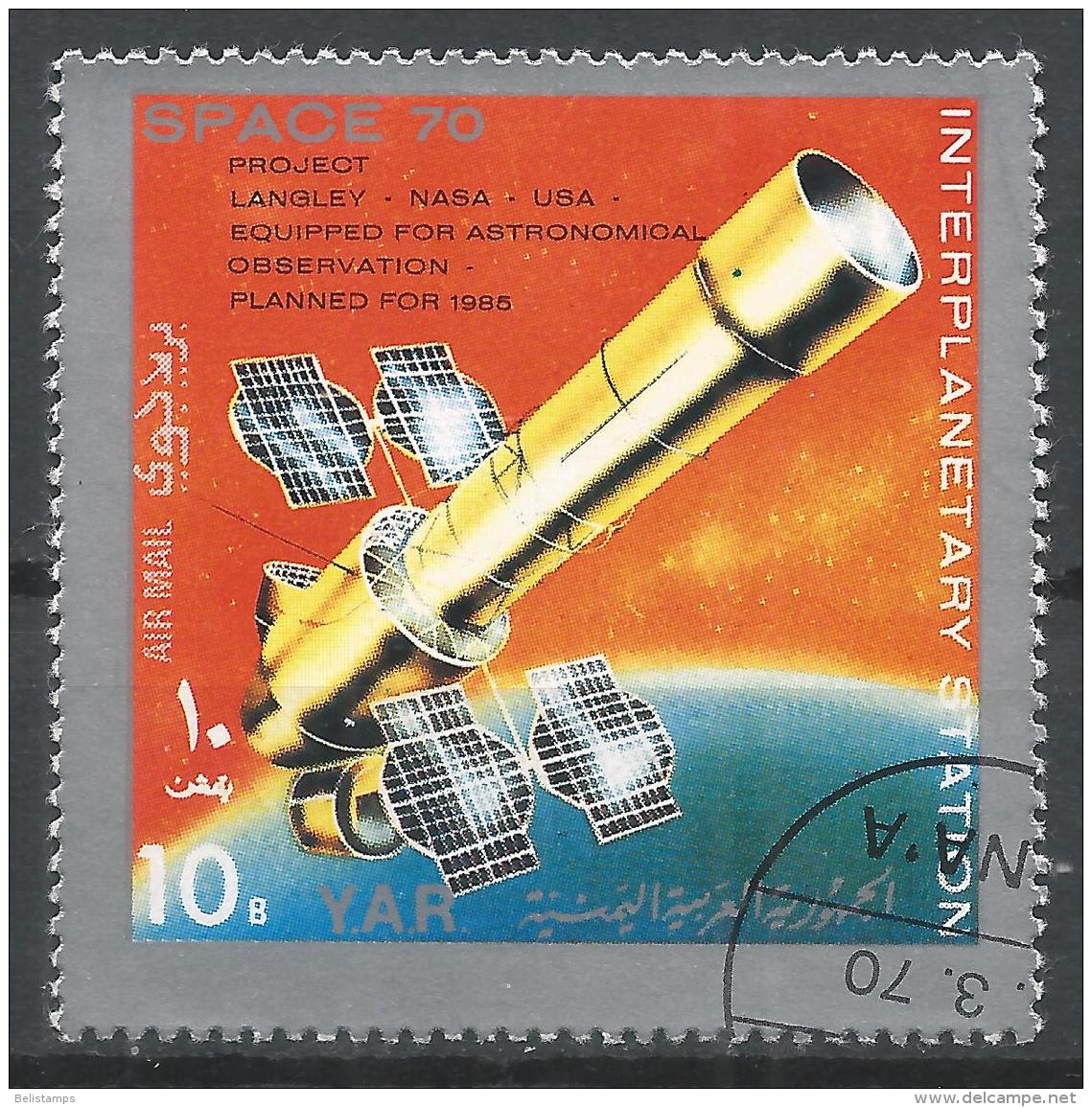 Yemen 1970. Scott #278h (U) Interplanetary Station, Space Telescope * - Yémen