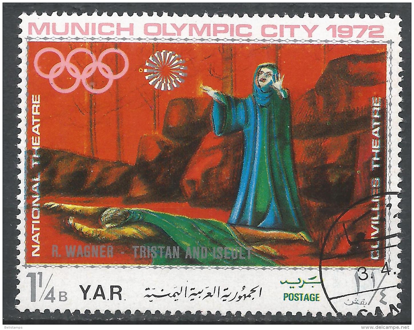 Yemen 1971. Scott #288c (U) Opera Scene, Wagner, Tristan &amp; Isolde * - Yémen