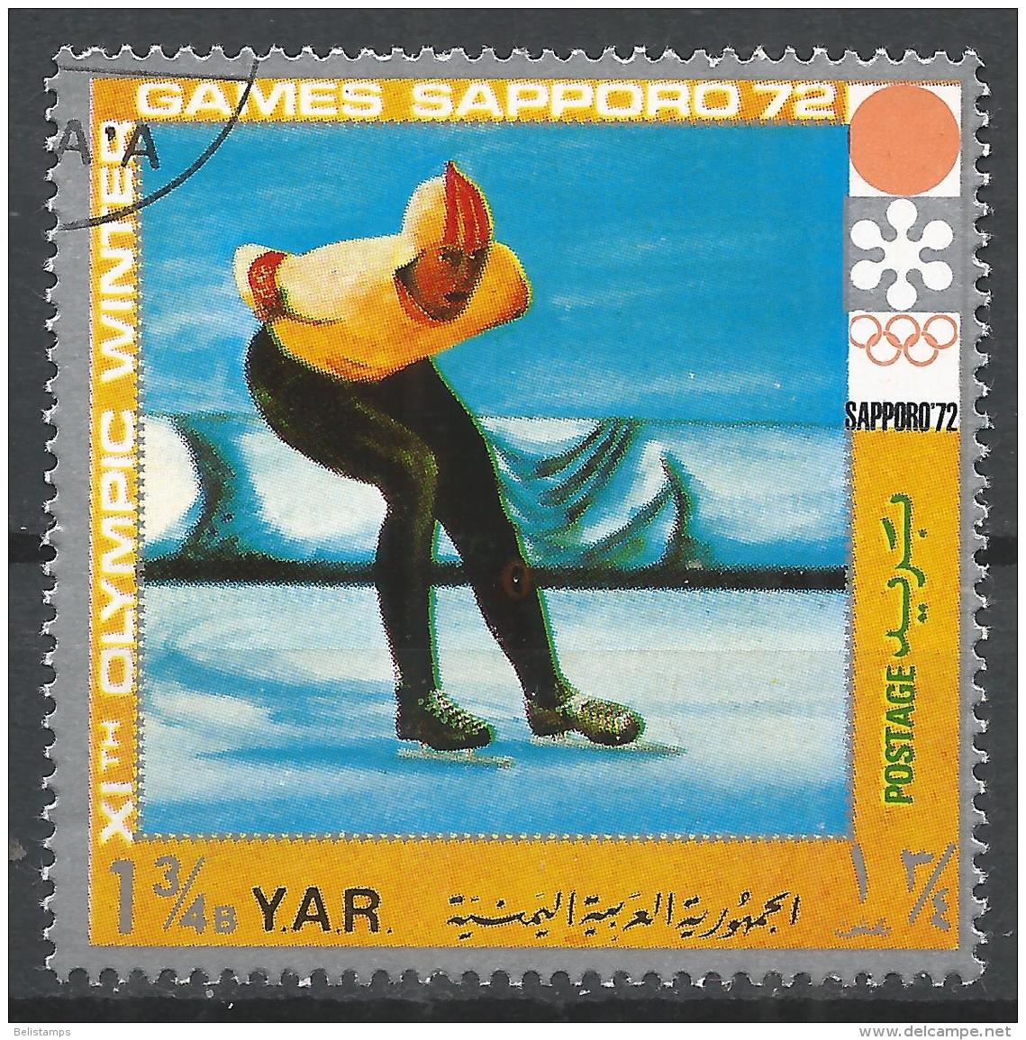 Yemen 1971. Scott #298e (U) Winter Olympic Games, Sapporo, Speed Skating - Yemen