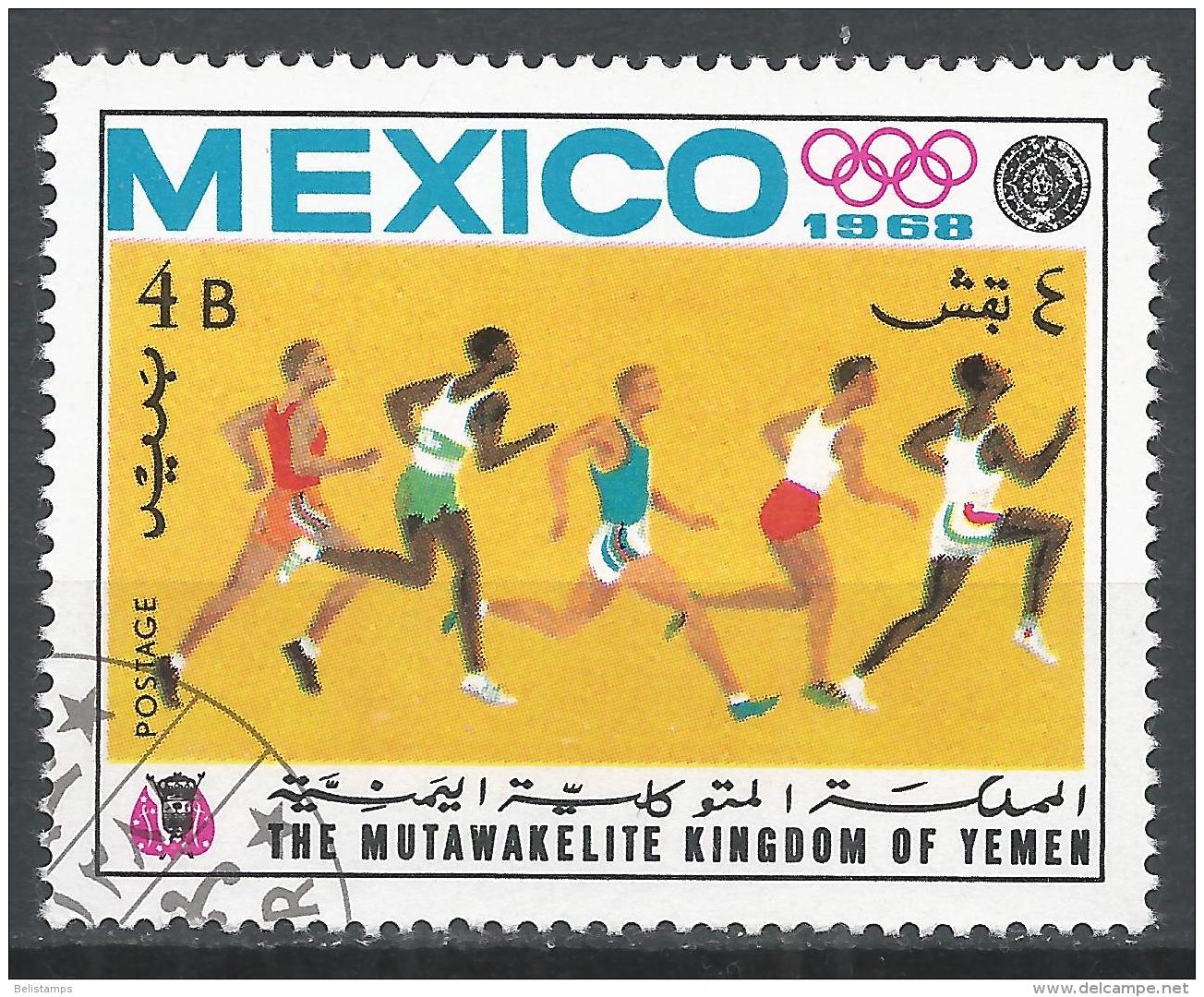 Kingdom Of Yemen 1968. #B (U) Olympic Games Mexico City, Runners - Yémen