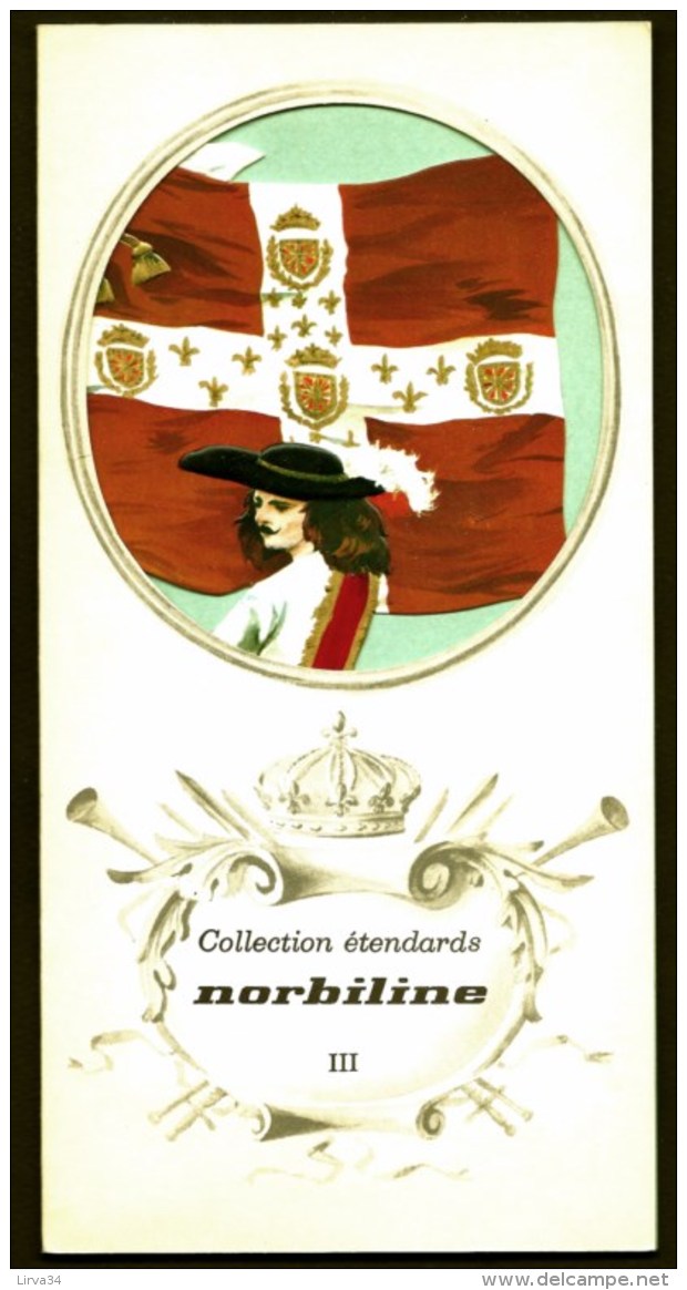 COLLECTION ÉTENDARDS- DRAPEAUX- RÉGIMENT DE NAVARE- ENSEIGNE EN 1675-  PUB NORBILINE AU VERSO- 3 SCANS - Drapeaux