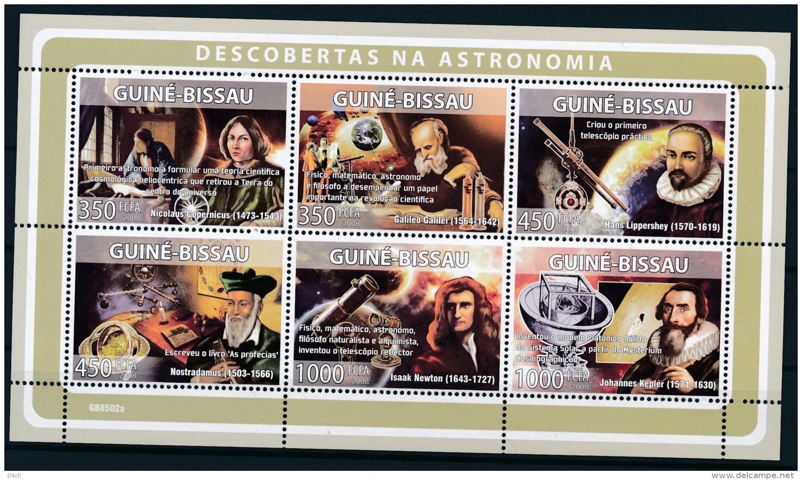 D- [400814] **/Mnh-Guiné-Bissau 2009 - Découvertes En Astronomie - Astronomie