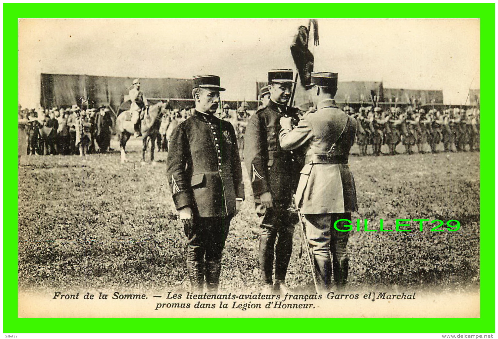 MILITARIA - FRONT DE LA SOMME -  LES LIEUTENANTS-AVIATEURS FRANÇAIS GARROS &amp; MARCHAL AVEC LÉGION D'HONNEUR - - Guerre 1914-18