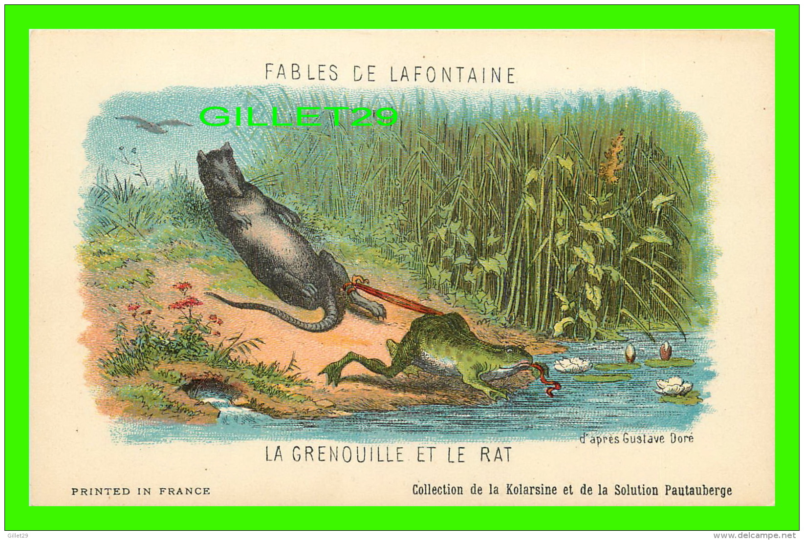 FABLES DE LAFONTAINE - LA GRENOUILLE ET LE RAT D'APRÈS GUSTAVE DORÉ - COLLECTION DE LA KOLARSINE &amp; SOLUTION PAUTAUBE - Contes, Fables & Légendes