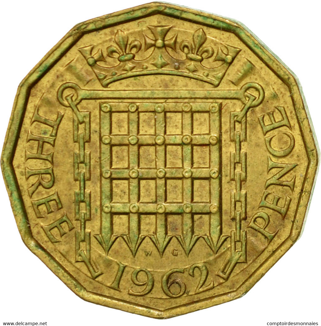 Monnaie, Grande-Bretagne, Elizabeth II, 3 Pence, 1962, TTB, Nickel-brass, KM:900 - F. 3 Pence