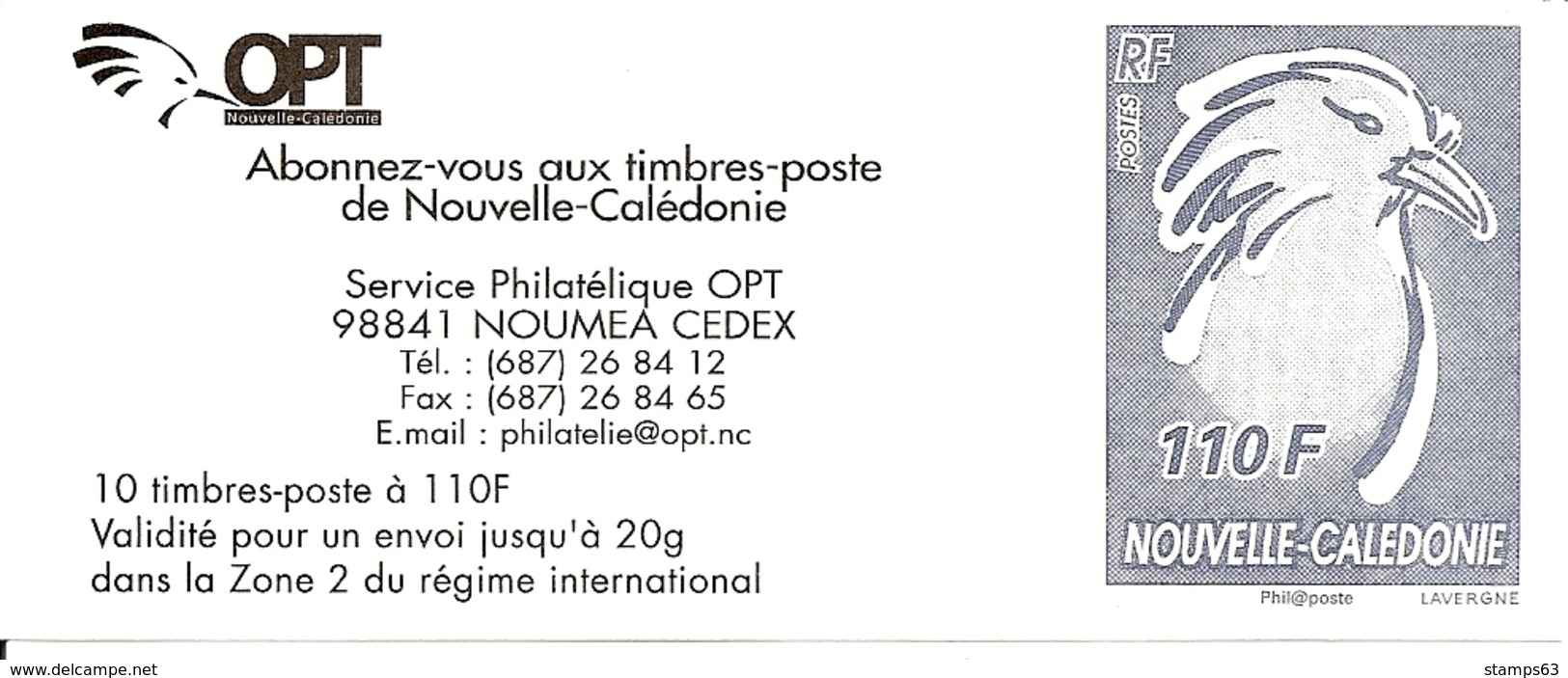 NEW CALEDONIA / NOUV CALEDONIE, 2006, Booklet / Carnet 17 , 10x110f, Cagou Grey - Cuadernillos