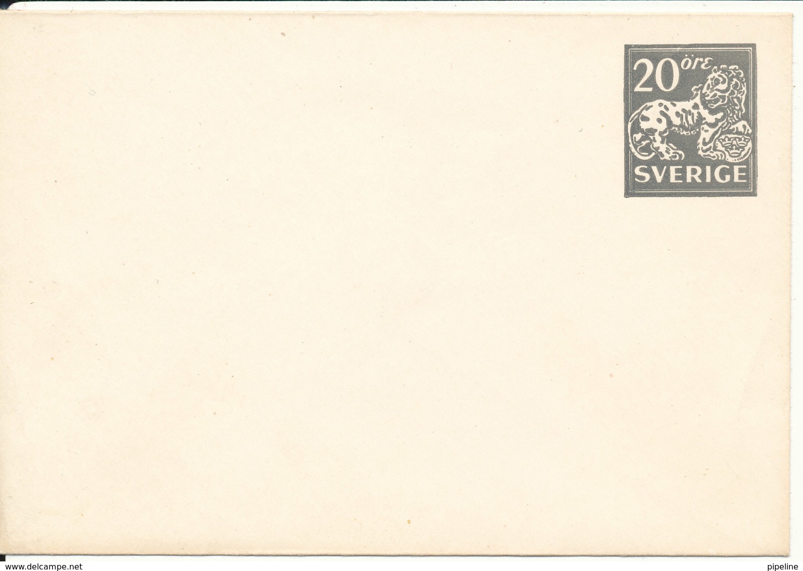 Sweden Small Postal Stationery Cover 20 öre Grey In Mint Condition - Postal Stationery