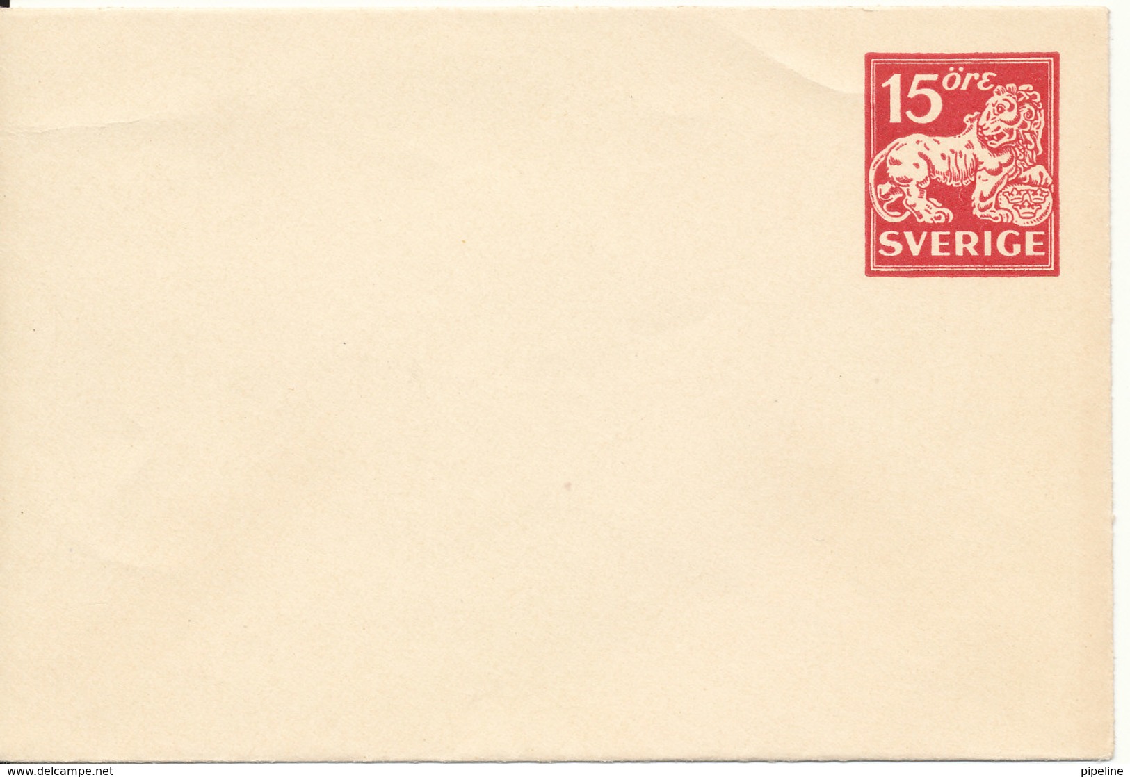 Sweden Small Postal Stationery Cover 15 öre Red In Mint Condition - Postwaardestukken