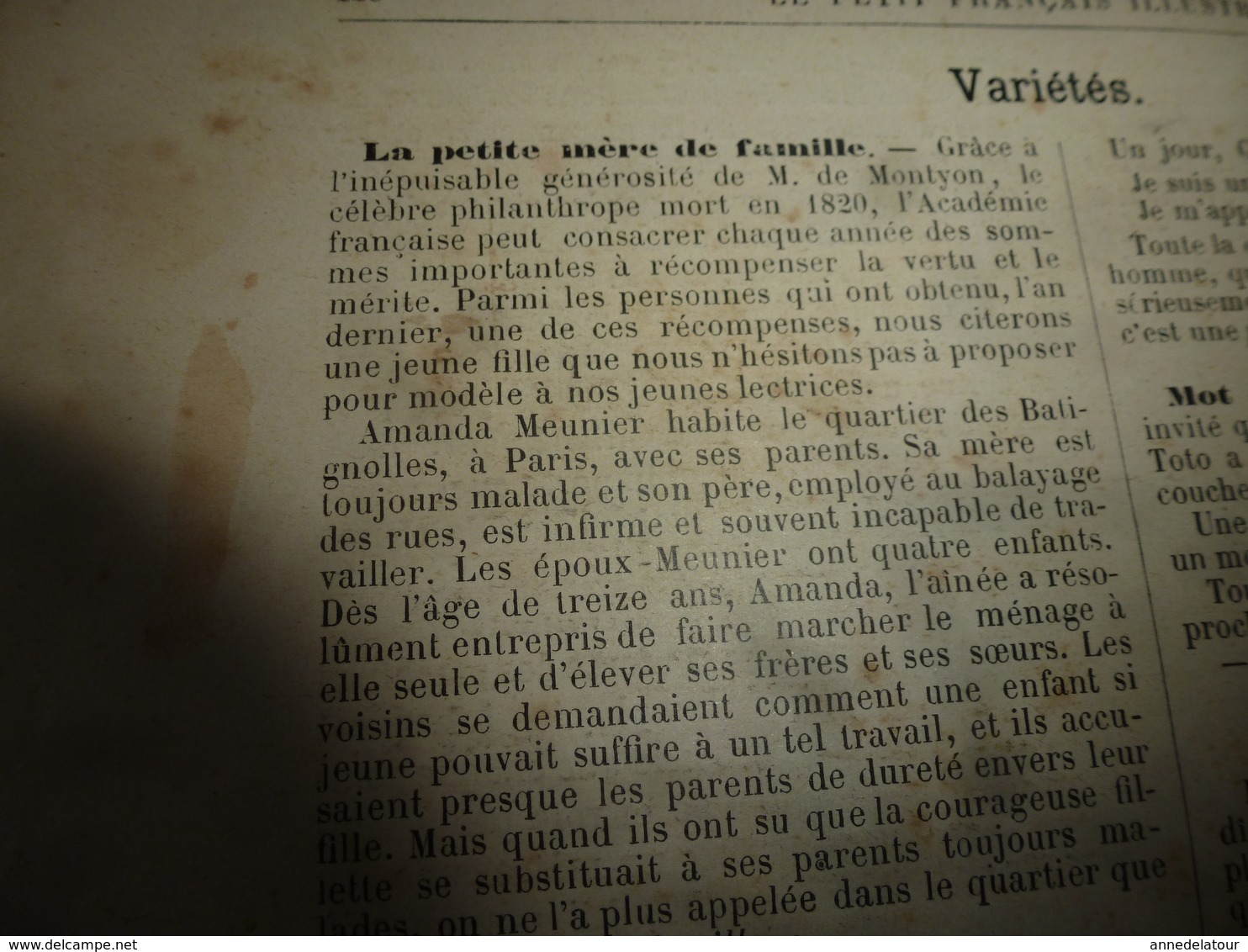 1890 Le Petit Français illustré:Au temps préhistorique;Les règles du jeu du LAWN-TENNIS et équipement; L'eau à Paris;etc