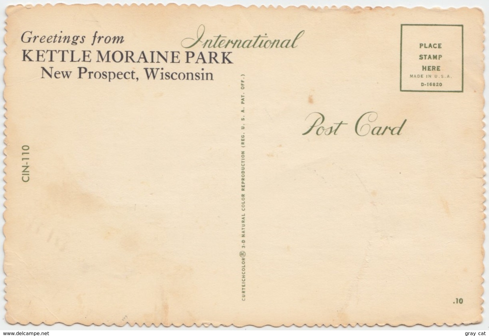 Fawn, Greetings From KETTLE MORAINE PARK, New Prospect, Wisconsin, Unused Postcard [21485] - Autres & Non Classés