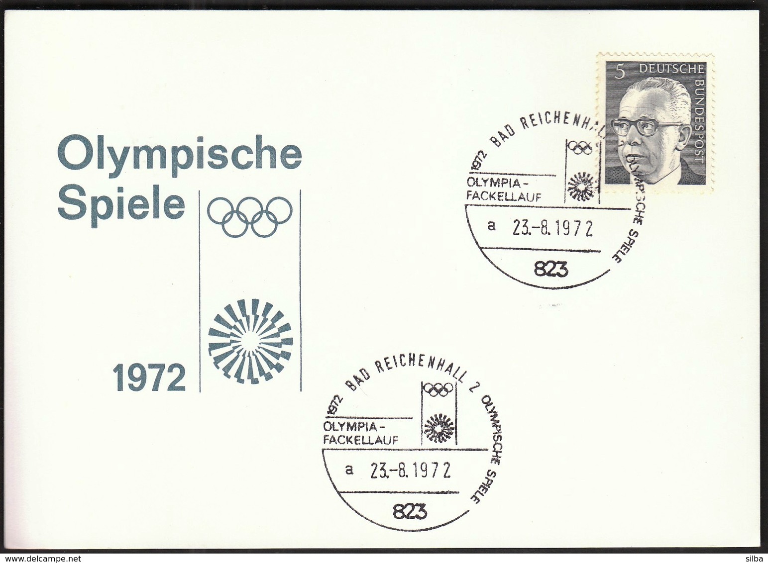 Germany Bad Reichenhall 23.8.1972 A / Olympic Games Munich 1972 / Olympic Torch / Olympia Fackellauf - Ete 1972: Munich