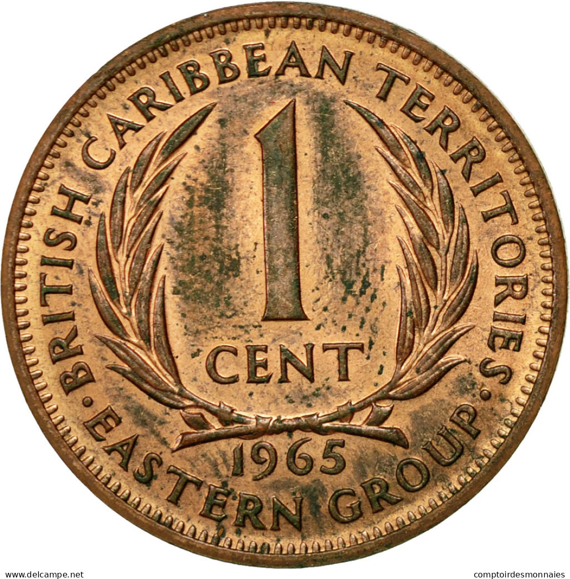 Monnaie, Etats Des Caraibes Orientales, Elizabeth II, Cent, 1965, TTB+, Bronze - Territoires Britanniques Des Caraïbes
