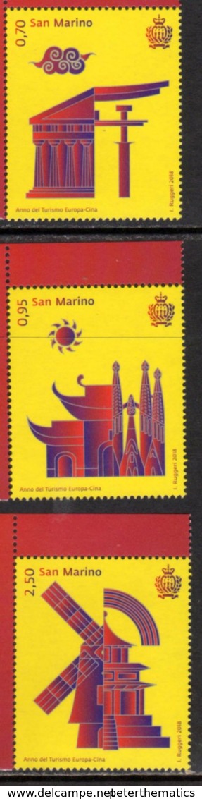 SAN MARINO, 2018, MNH, TOURISM, YEAR OF EUROPE-CHINA TOURISM, 3v - Other & Unclassified