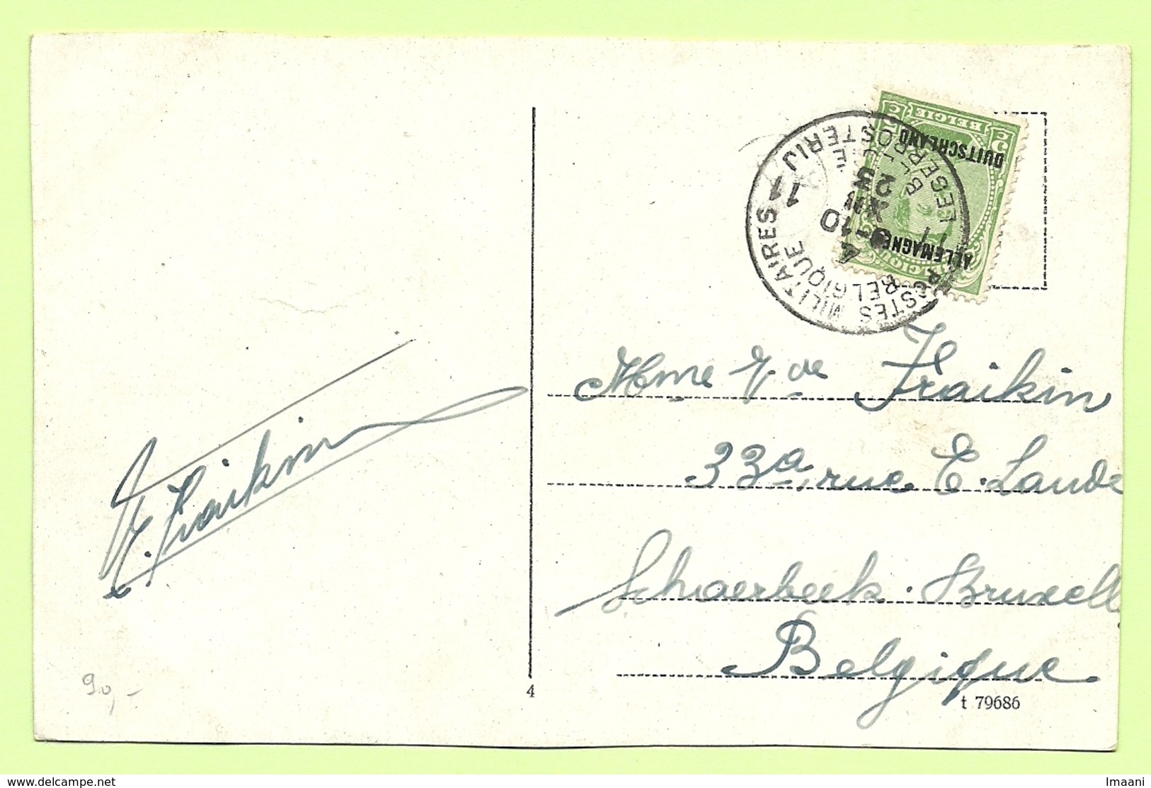 BZ 41 Op Kaart Stempel POSTES MILITAIRES BELGIQUE 11   (K4914) - OC38/54 Belgian Occupation In Germany