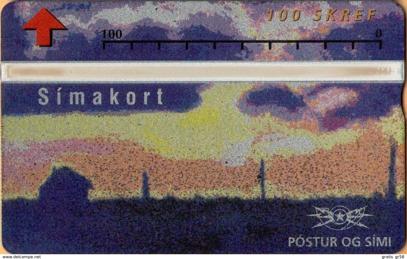 Iceland - ICE-D-06, L&G Siminn, Painting, View Of Iceland 1, 100 U, 15,000ex, 1992, Mint As Scan - Island