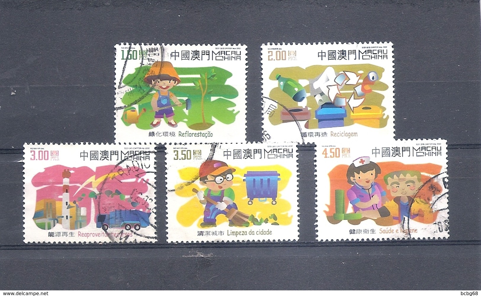 MACAU MACAO 2002 Environment Short Set Scott 1093 // 1099 Fine Used - Used Stamps