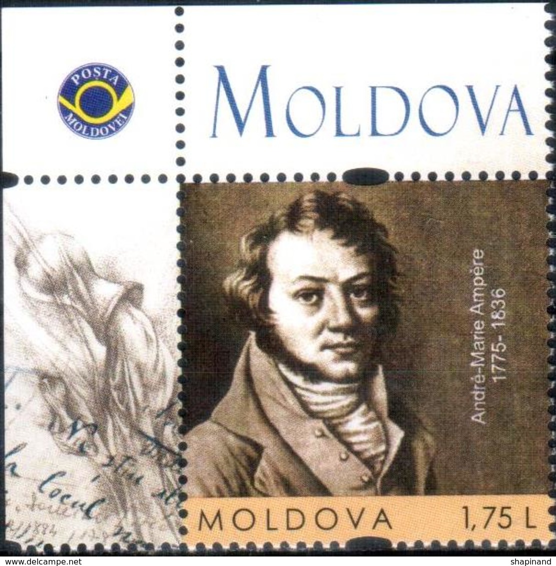 Moldova 2015 "240th Anniv Of Andre-Marie Ampere (1775 - 1836) Famous French Physicist And Mathematician" 1v Quality:100% - Moldova