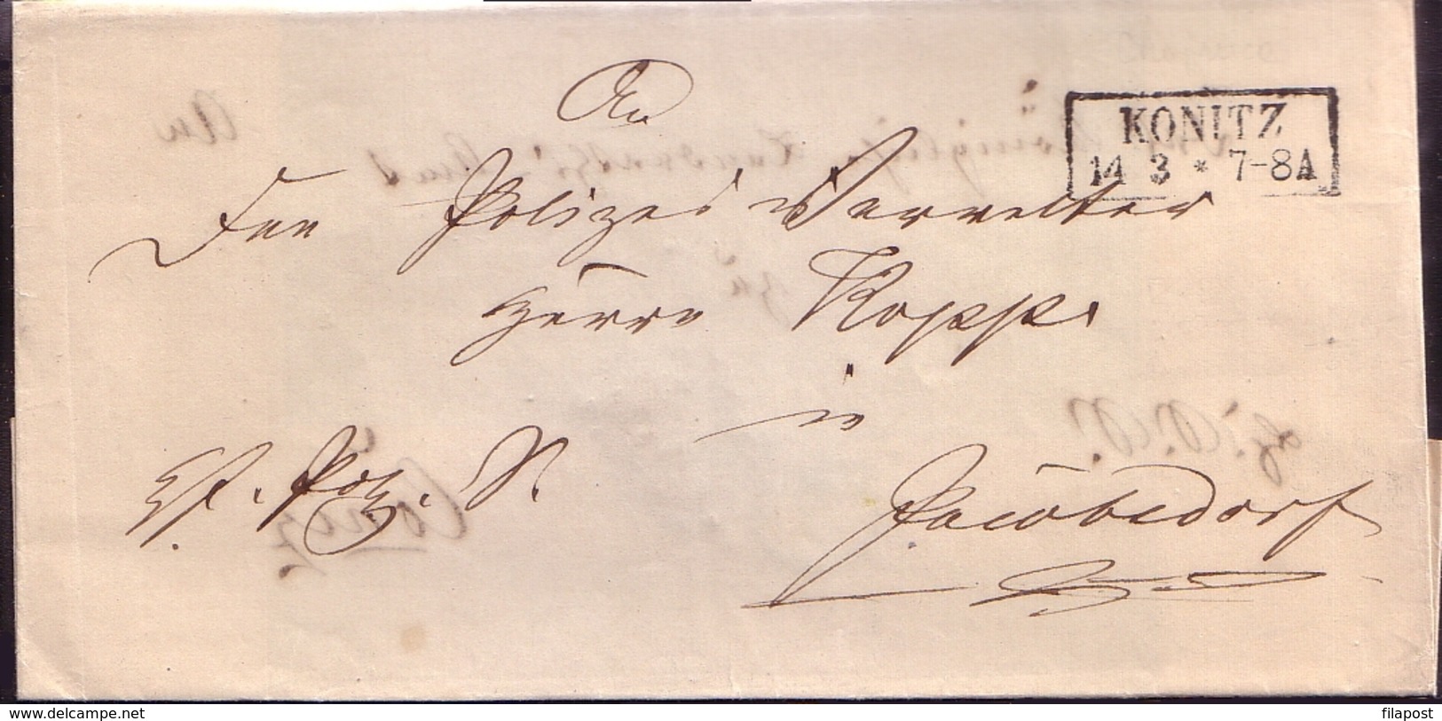 Pommern Germany Poland 1878, Letter From Konitz - Chojnice To  ... Correspondence. W225. - ...-1860 Prephilately