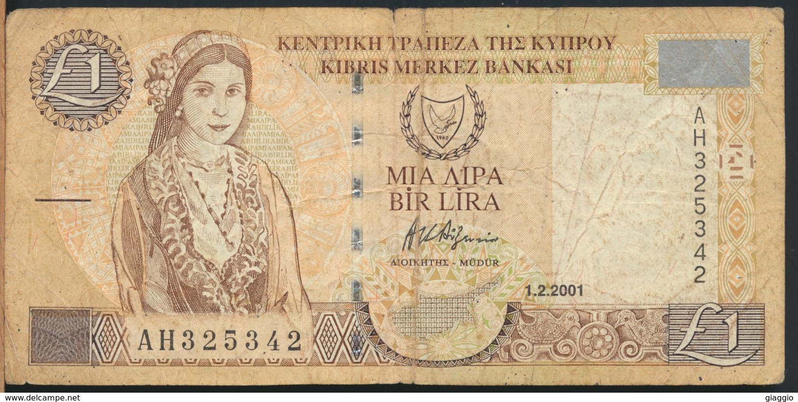 °°° CYPRUS CIPRO 1 LIRA 2001 °°° - Cipro