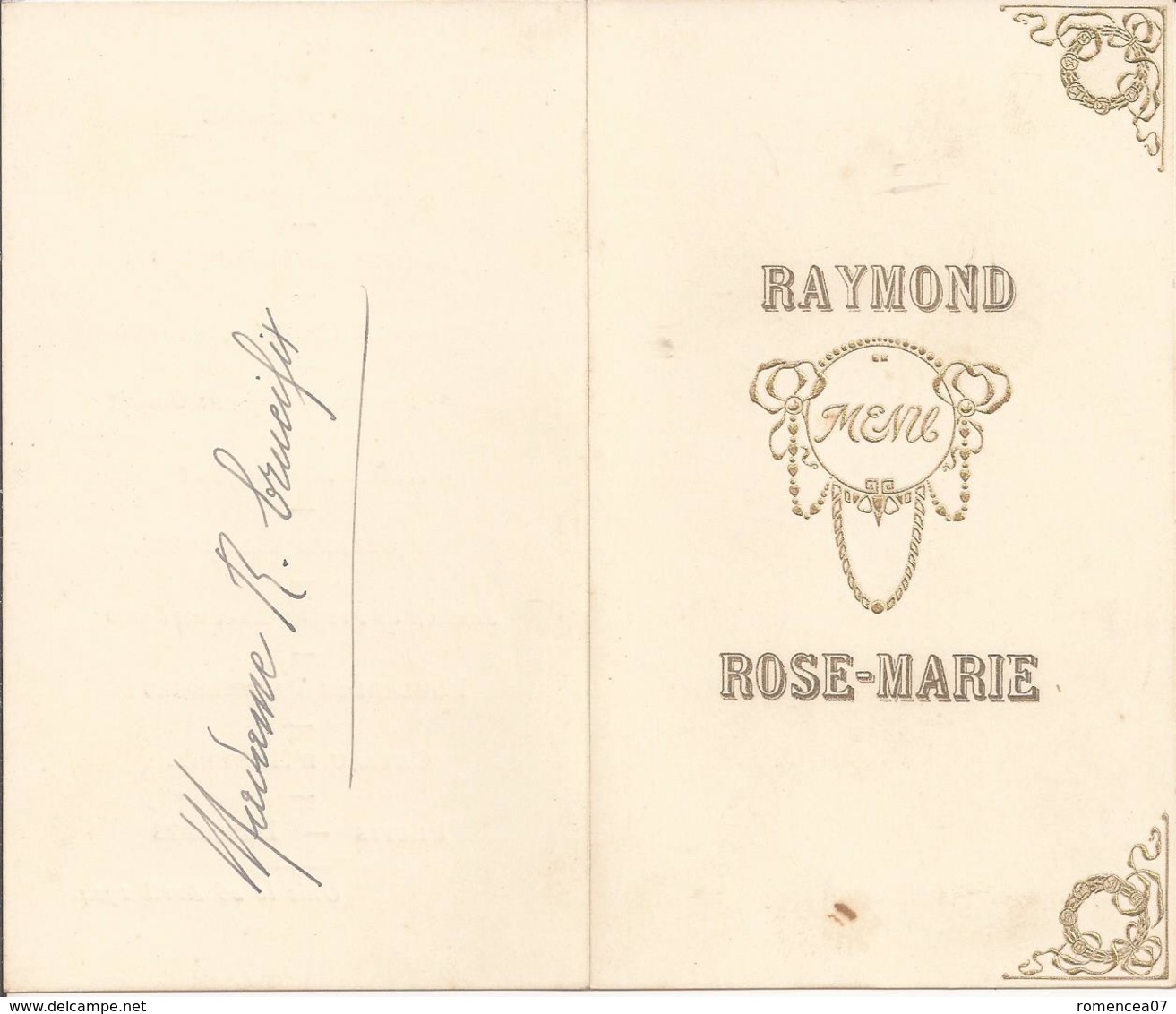 MENU - Lot Des 2 Menus De M Et Me Brucifix - Mariage Entre Raymond Et Rose-Marie - Le 26 Avril 1924 - A Voir T - Menus