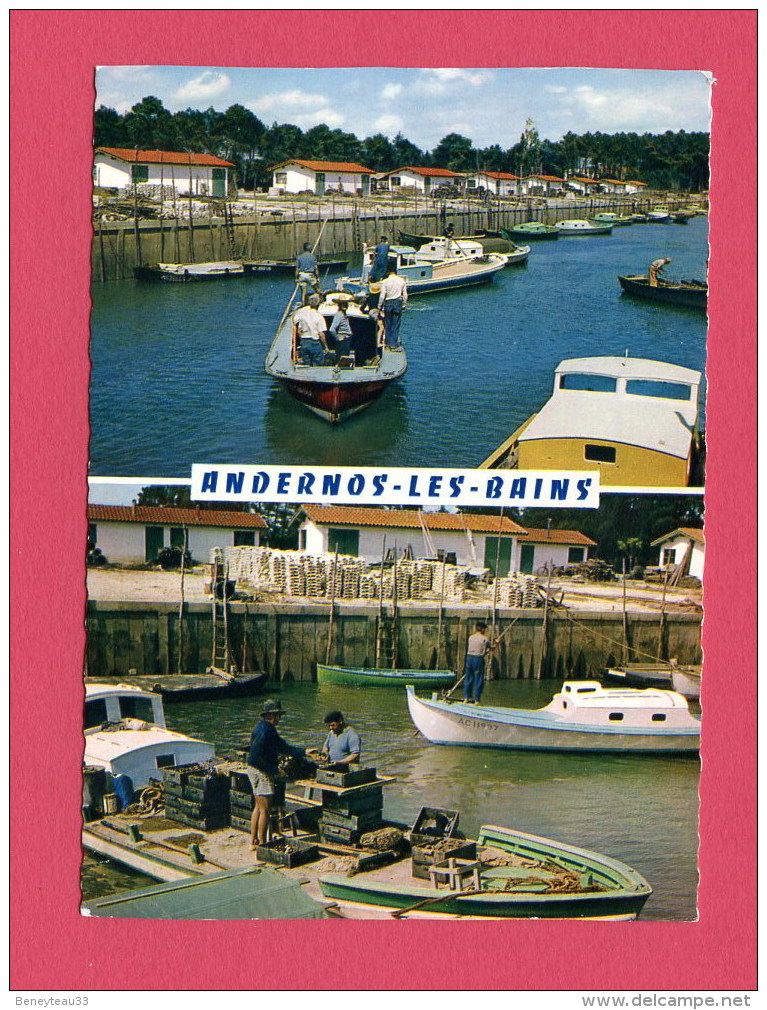 CPSM (Réf : (C703) ANDERNOS-LES-BAINS (33 GIRONDE) 20 Retour Au Port Triage Des Huitres (animée) DOUBLE VUES - Andernos-les-Bains