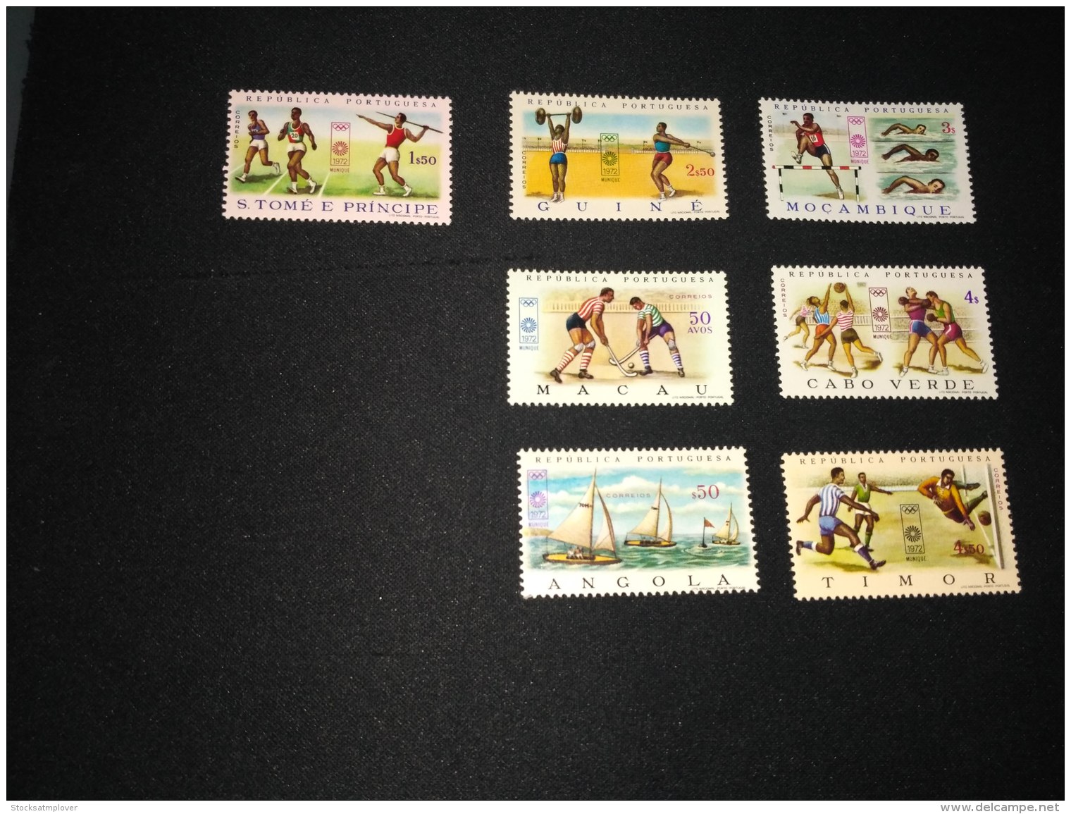 Portugese 7 Overseas Colonies 1972 Olympic Games Joint Issues  7 Stamps - Africa (Varia)