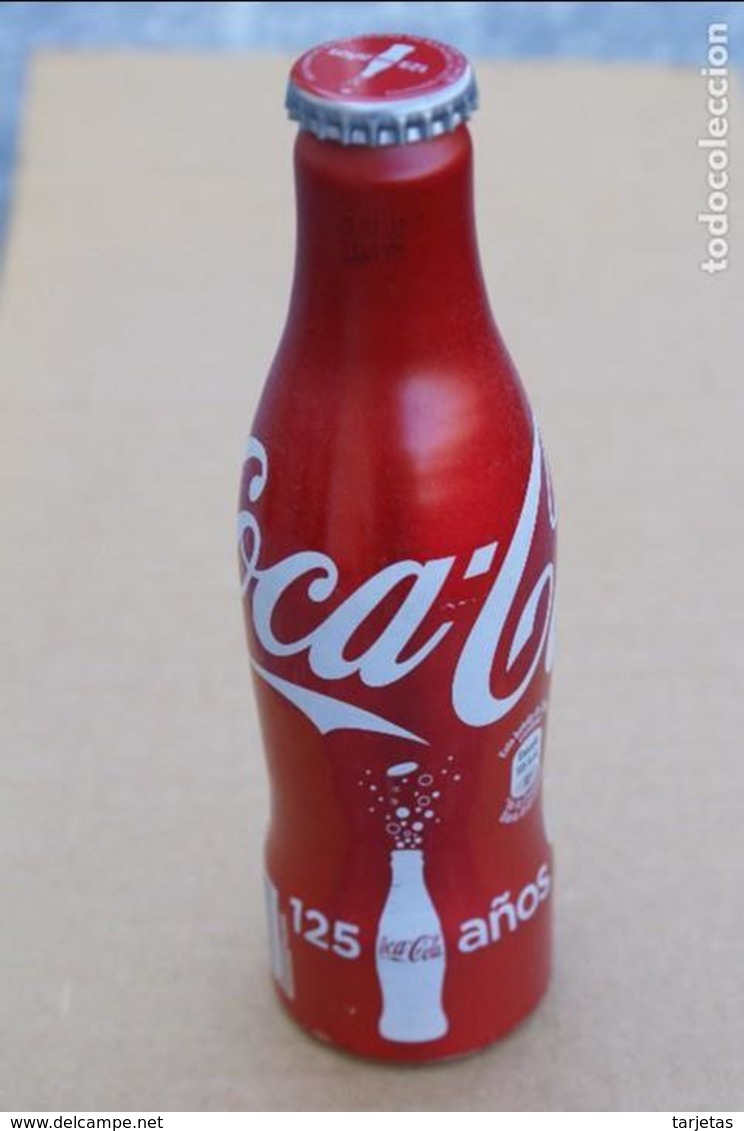 BOTELLA DE COCA-COLA DE LOS 125 AÑOS DE COCA-COLA (PEQUEÑO GOLPE DETRÁS) (NUEVA Y LLENA) - COKE - Bottiglie