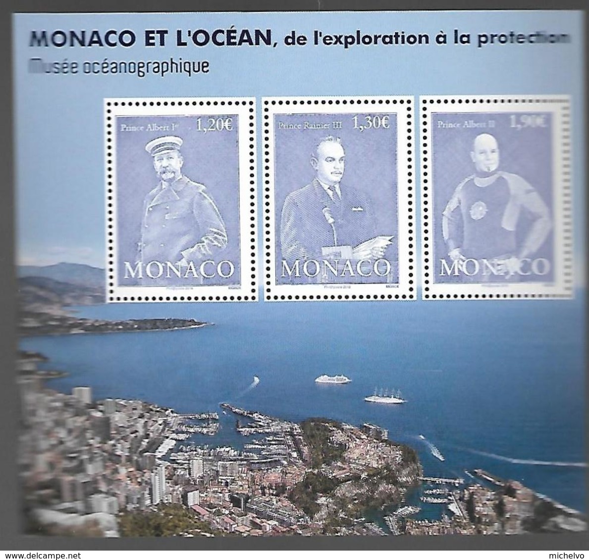 Monaco 2018 - Yv N° F3151 ** - Bloc " Monaco Et L’Océan" (timbres 3151 à 3153) - Nuovi